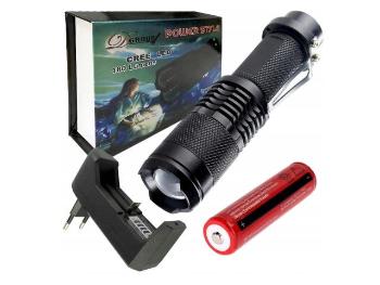 Turistická baterka T6 CREE ZOOM LED + AKU