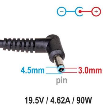 Akyga notebook power adapter AK-ND-26 19.5V/4.62A 90W 4.5x3.0 mm + pin HP, AK-ND-26