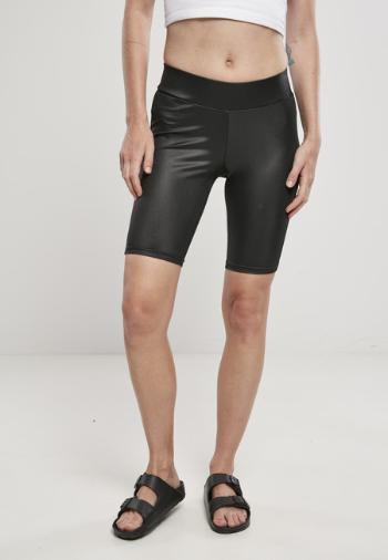 Urban Classics Ladies Imitation Leather Cycle Shorts black - XS