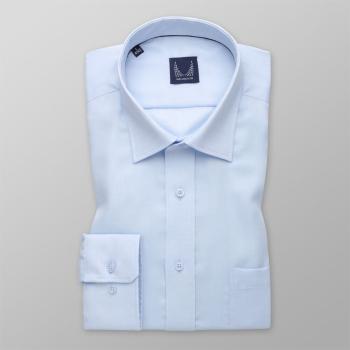 Pánská klasická košile světle modrá s hladkým vzorem 14721 176-182 / XXL (45/46)