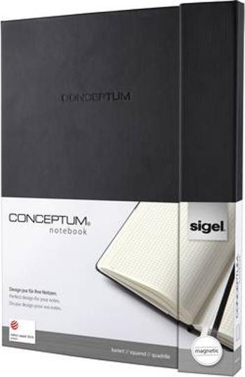 Sigel CONCEPTUM® CO141 poznámková kniha čtverečkovaný černá Počet listů: 97 DIN A4+