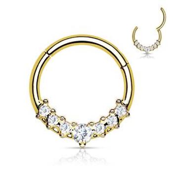 Šperky4U Ocelový piercing do nosu - tragus / helix / septum - NS0038-GD