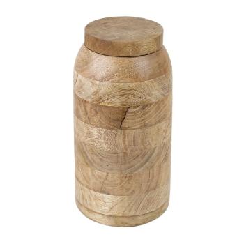 Dřevěná dekorativní dóza s víčkem z mangového dřeva Manua - Ø15*30 cm CIVPM30