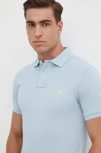 Bavlněné polo tričko Ralph Lauren fialová barva, 710536856