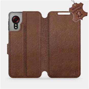 Kožené flip pouzdro Samsung Galaxy Xcover 5 - Hnědé -  Brown Leather (5903516675029)