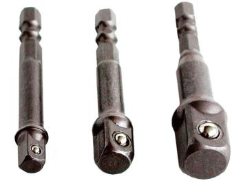 adaptéry do vrtačky, 1/4"-3/8"-1/2"