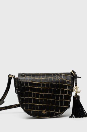 Kožená kabelka Lauren Ralph Lauren černá barva