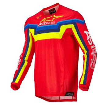 Motokrosový dres Alpinestars Techstar Quadro červená/žlutá fluo/m