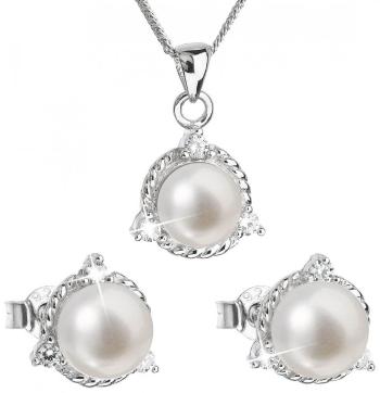 Evolution Group Luxusní stříbrná souprava s pravými perlami Pavona 29033.1 (náušnice, řetízek, přívěsek)