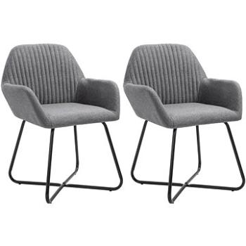 Jídelní židle 2 ks tmavě šedé textil (249808)