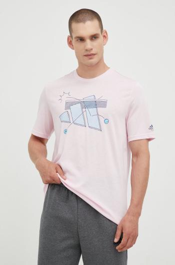 Tréninkové tričko adidas Performance růžová barva, s potiskem