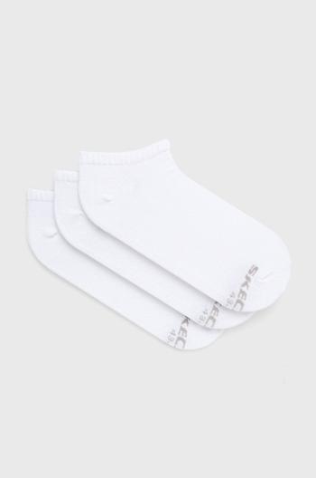 Ponožky Skechers (3-pak) pánské, bílá barva