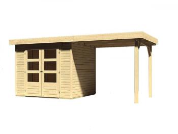 Dřevěný zahradní domek s přístavkem 491 x 238 cm Dekorhome Smrk