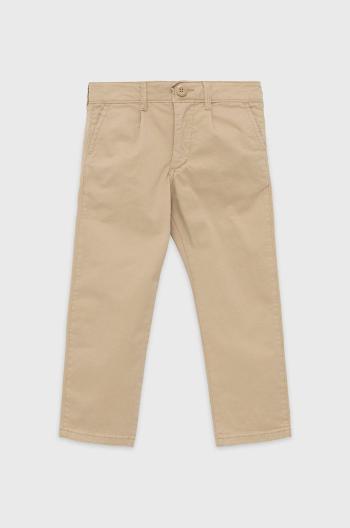 Dětské kalhoty GAP béžová barva, hladké
