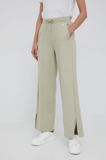 Tepláky Calvin Klein Jeans dámské, zelená barva, hladké