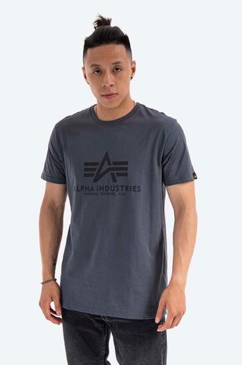 Bavlněné tričko Alpha Industries Basic T-Shirt šedá barva, 100501.412