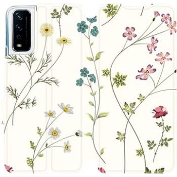 Flipové pouzdro na mobil Vivo Y11S - MD03S Tenké rostlinky s květy (5903516594542)