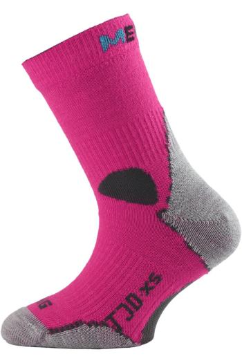 Lasting TJD 408 růžové merino ponožka junior slabší Velikost: (29-33) XS ponožky