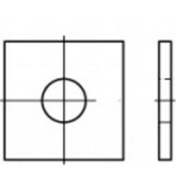 Čtyřhranné podložky TOOLCRAFT 106787, vnitřní Ø: 22 mm, ocel, 50 ks