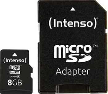 Pamětová karta microSDHC Intenso 8GB, Class 4, SD adaptér