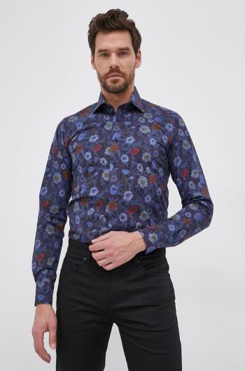 Košile Emanuel Berg pánská, tmavomodrá barva, slim, s klasickým límcem