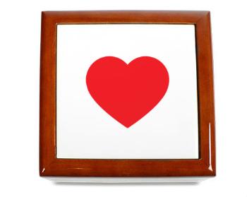 Dřevěná krabička Jednoduché srdce
