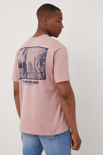 Bavlněné tričko Only & Sons růžová barva, s potiskem