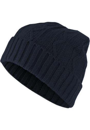 Urban Classics Beanie Cable Flap navy - UNI