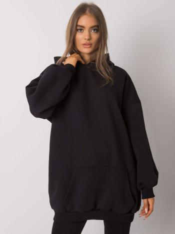 ČERNÁ DÁMSKÁ DLOUHÁ MIKINA S KAPSOU RV-BL-6990.25X-BLACK Velikost: S/M