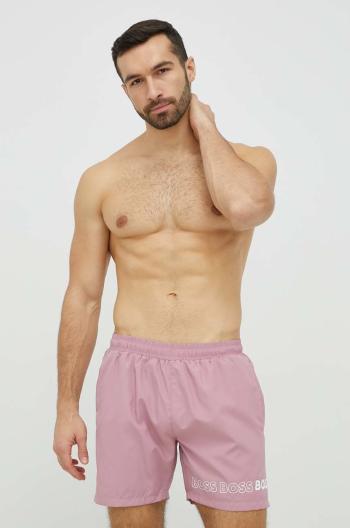 Plavkové šortky BOSS růžová barva