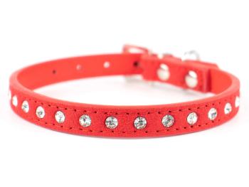 Vsepropejska Jewel obojek pro psa s kamínky | 18 - 40 cm Barva: Červená, Obvod krku: 21 - 27,5 cm