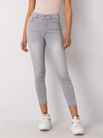 SVĚTLE ŠEDÉ DÁMSKÉ SKINNY DŽÍNY BYNY0108-621-GRAY Velikost: L