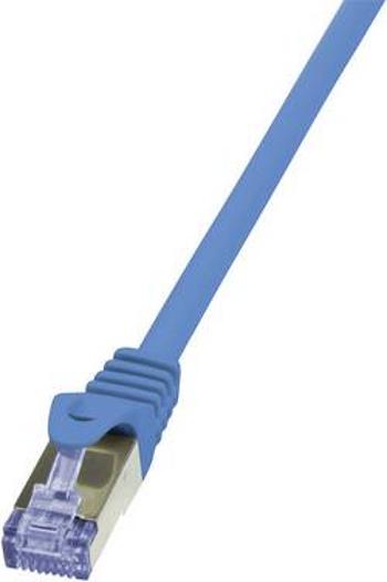 Síťový kabel RJ45 LogiLink CQ3026S, CAT 6A, S/FTP, 0.50 m, modrá