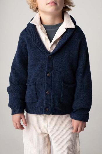 Dětský vlněný kardigan Donsje Kicher Merino Wool Cardigan tmavomodrá barva, 4090400