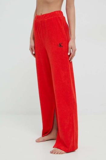 Plážové kalhoty Calvin Klein červená barva