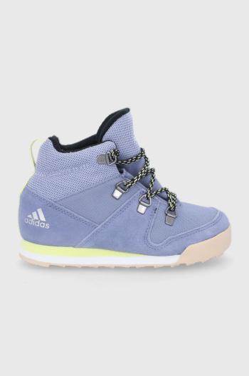 Dětské sněhule adidas Performance FZ2604 fialová barva