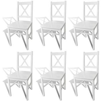 Jídelní židle 6 ks bílé borové dřevo (271496)