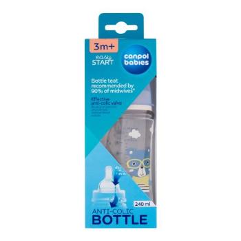 Canpol babies Bonjour Paris Easy Start Anti-Colic Bottle Blue 3m+ 240 ml kojenecká lahev pro děti