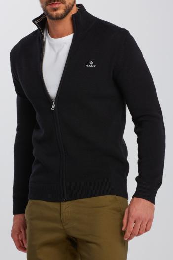 SVETR GANT COTTON PIQUE ZIP CARDIGAN černá XL