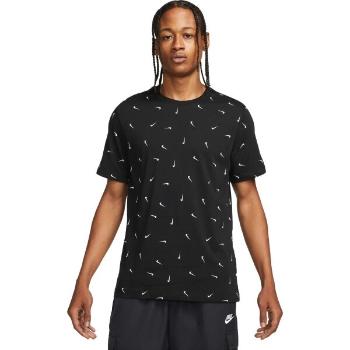 Nike NSW CLUB TEE AOP Pánské tričko, černá, velikost M
