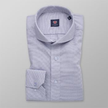 Pánská slim fit košile bílá s tmavě modrým tečkovaným vzorem 14735 188-194 / L (41/42)