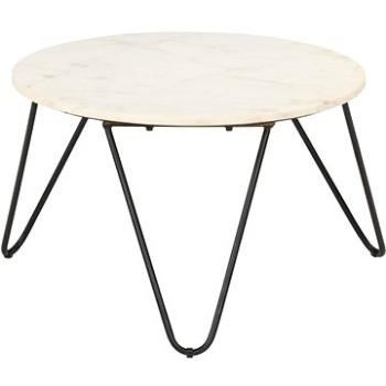 SHUMEE Konferenční stolek bílý 65 × 65 × 42 cm pravý kámen mramorový vzor, 286446 (286446)