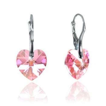 Swarovski Crystal náušnice srdce Light Rose LSW093E