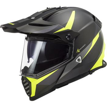 Moto přilba LS2 MX436 Pioneer Evo  Router Matt Black H-V Yellow