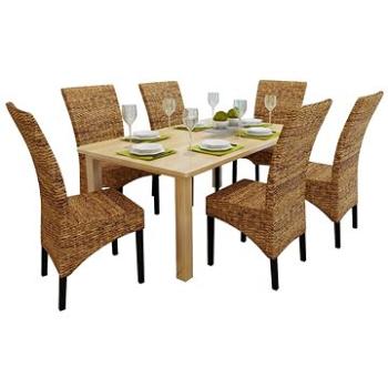 Jídelní židle 6 ks abaka a masivní mangovníkové dřevo (274201)