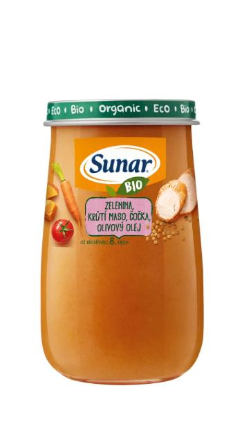 Sunar Bio Zelenina, krůtí maso, čočka, olivový olej 190 g