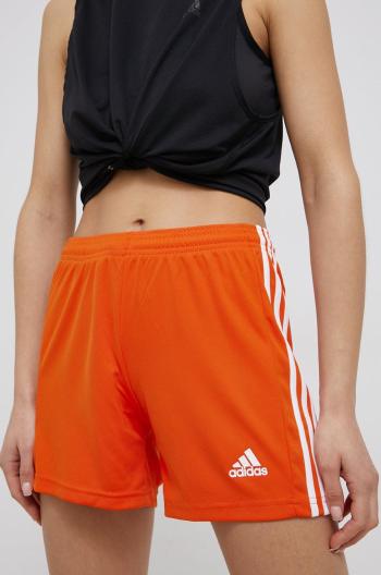 Tréninkové šortky adidas Performance GN8086 dámské, oranžová barva, hladké, medium waist