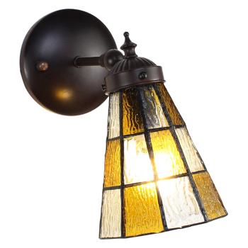 Závěsná Tiffany lampa se žlutými detaily Chessboa - 17*12*23 cm E14/max 1*40W 5LL-6209