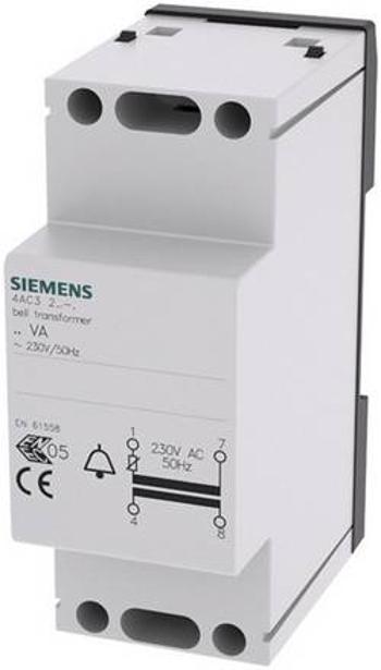 Zvonkový transformátor na lištu Siemens 4AC3208-1, 8+12 V/ 8 W, šedá