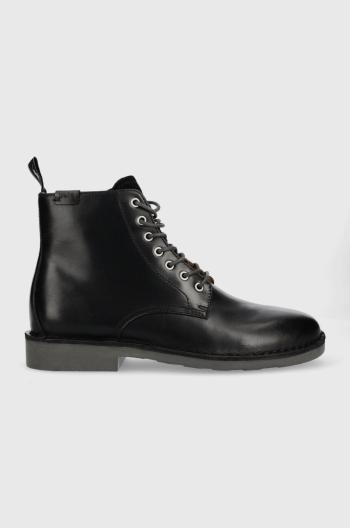 Kožené boty Polo Ralph Lauren Talan Lace pánské, černá barva
